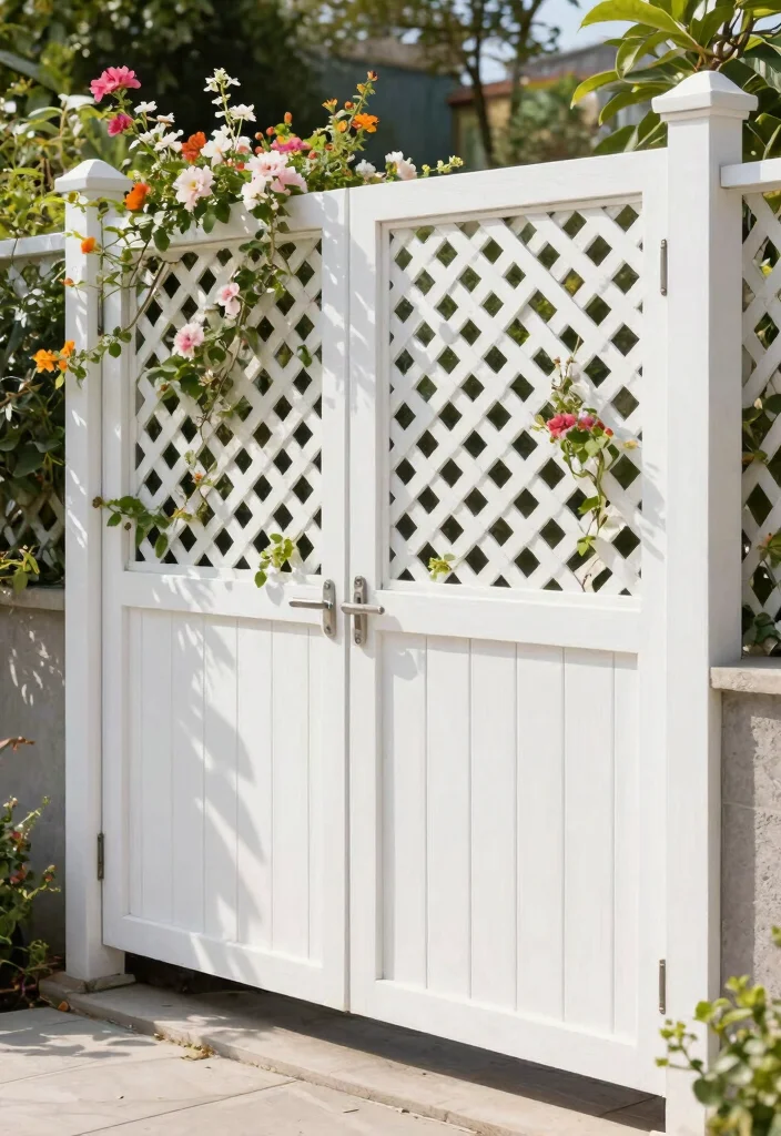 18 White Fence Maintenance Tips for Perfectionists - 14. Utilize Lattice for Design 1