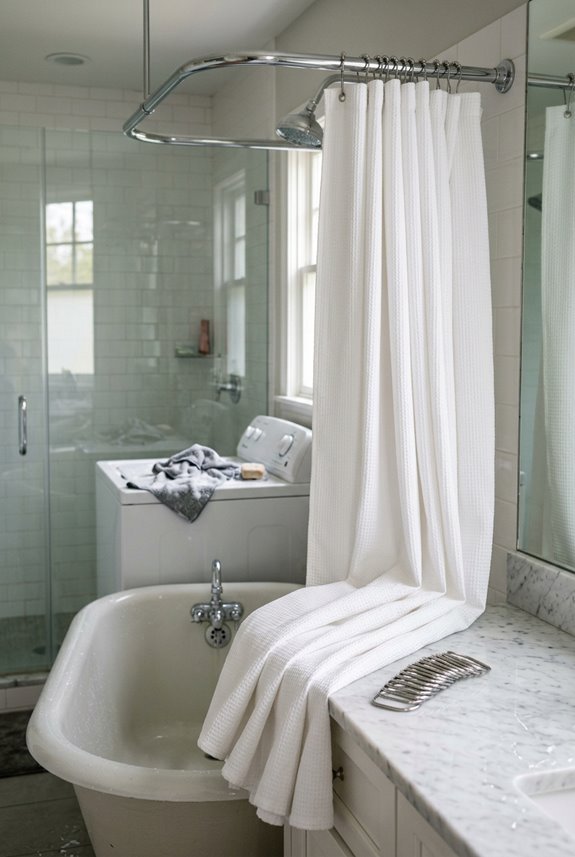 How You Can Put Shower Curtains in Your Washer 4 detach curtain remove rings soak hardware