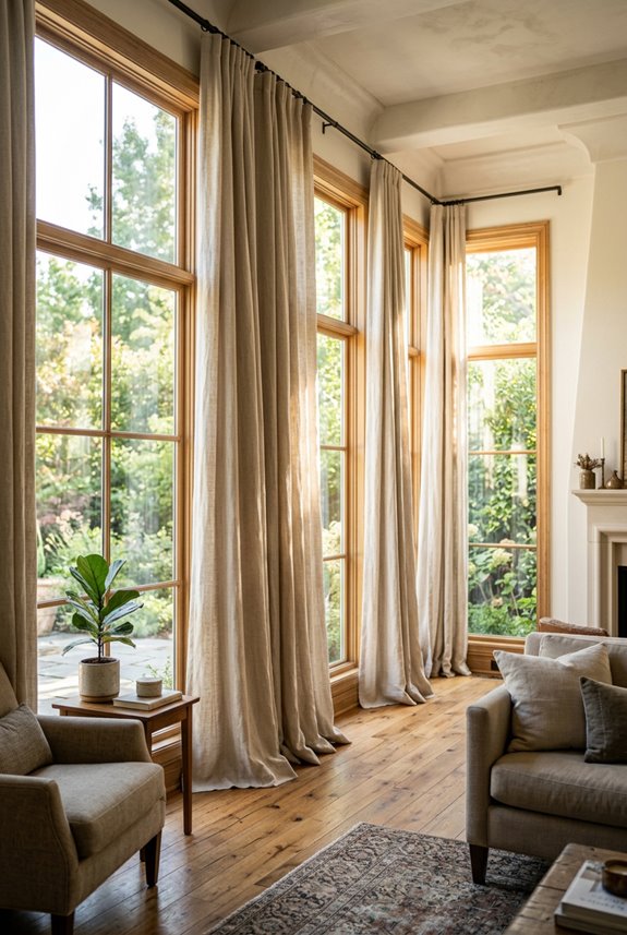 floor to ceiling curtains elevate height perception