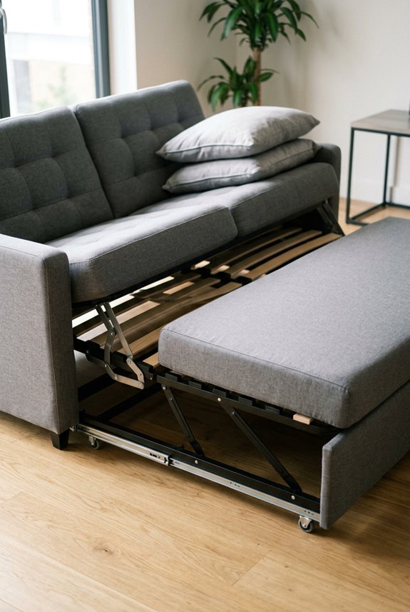 pull out bed transforms in three steps