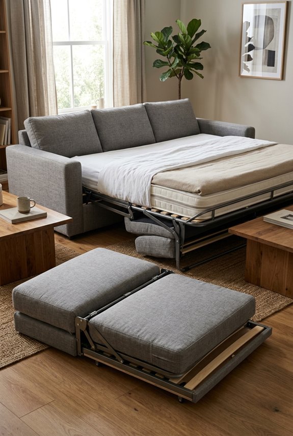 pull out frame sofa bed details