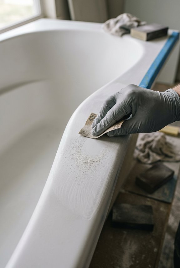 roughen tub with 400 grit