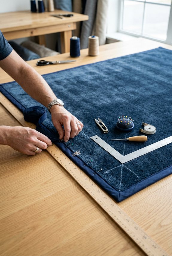 trim and straighten rug edges