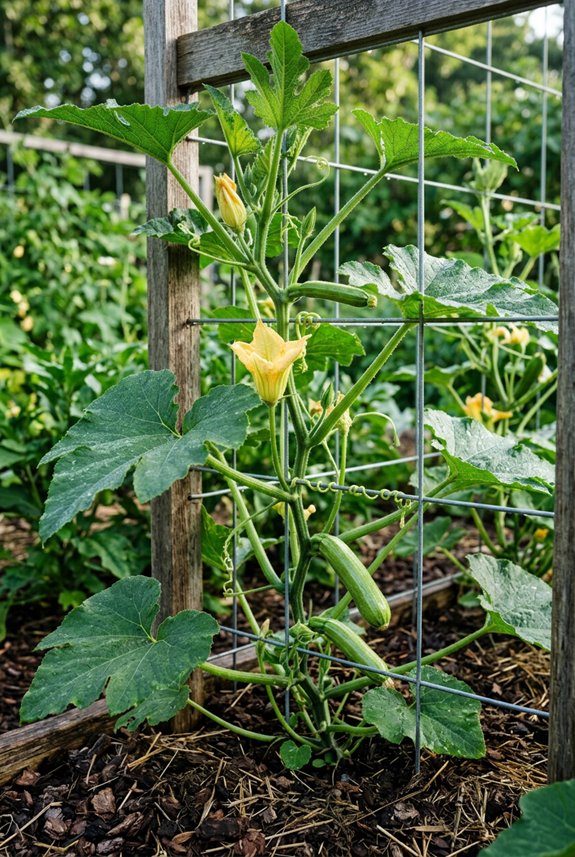vines trained pruned upward growth