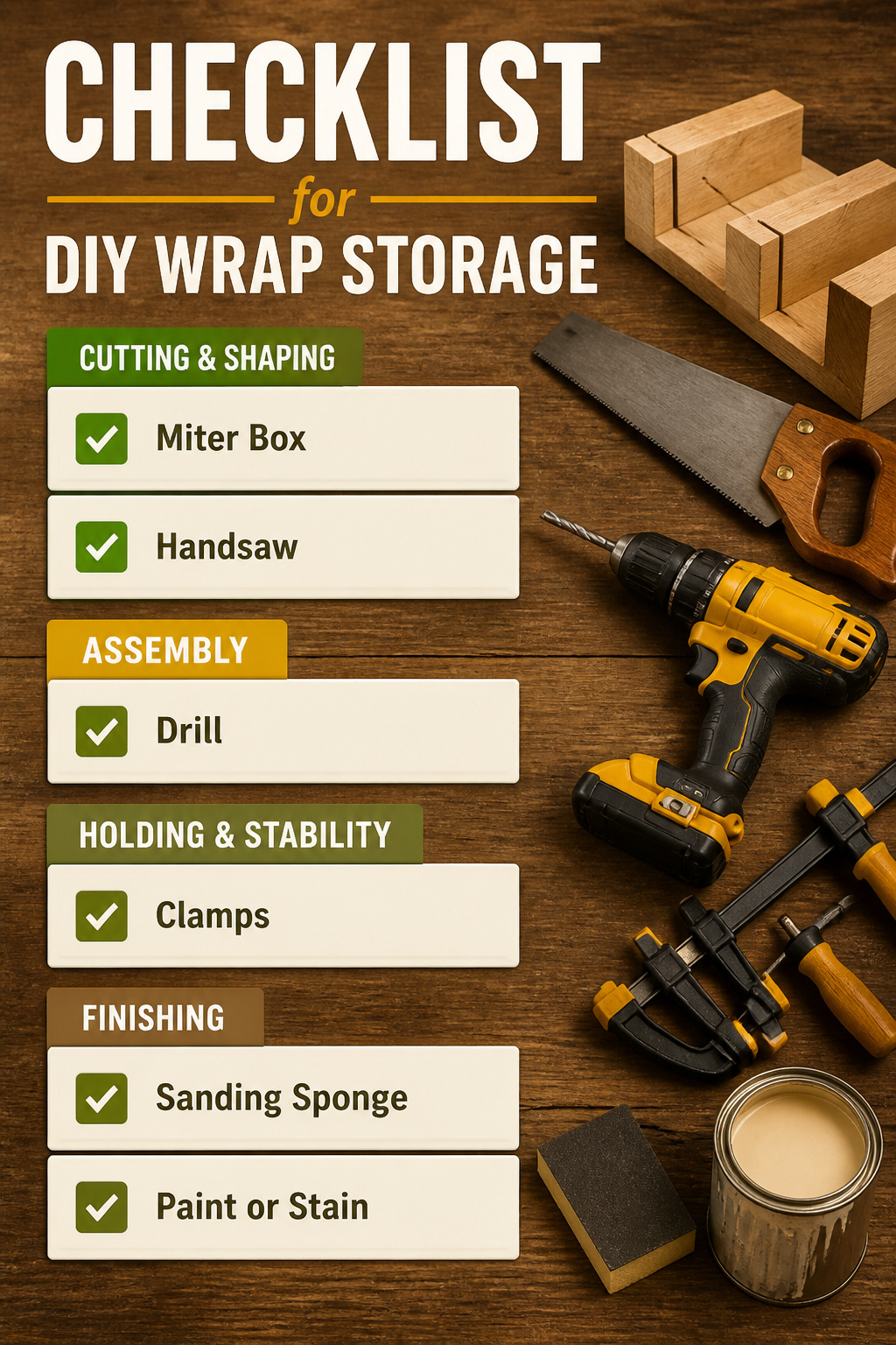 8 Glad Wrap Storage Ideas That Keep the Roll in Check (2026) 12 Checklist of tools and materials for DIY wrap storage.
