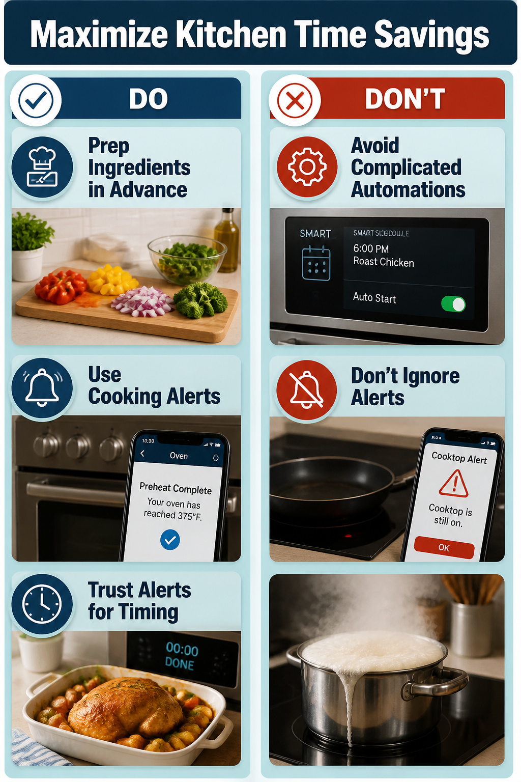 15 Smart Kitchen Design Ideas That Add Real Function for 2026 18 An infographic illustrating time savings in kitchen tasks.