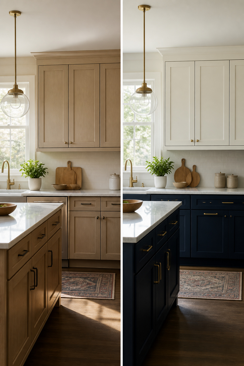 20 Upper Kitchen Cabinet Ideas: Color, Style & Storage for 2026 19 Upper cabinets in soft cream contrasting with deep green lowers.