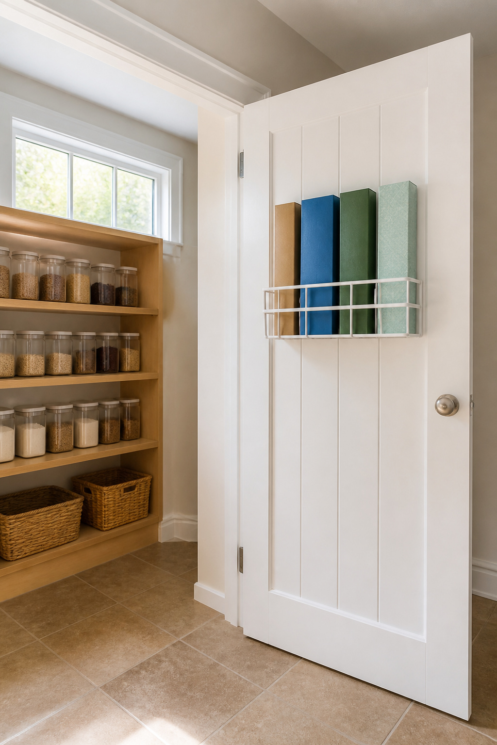 8 Glad Wrap Storage Ideas That Keep the Roll in Check (2026) 3 Wall-mounted rack organizer holding various wrap boxes.