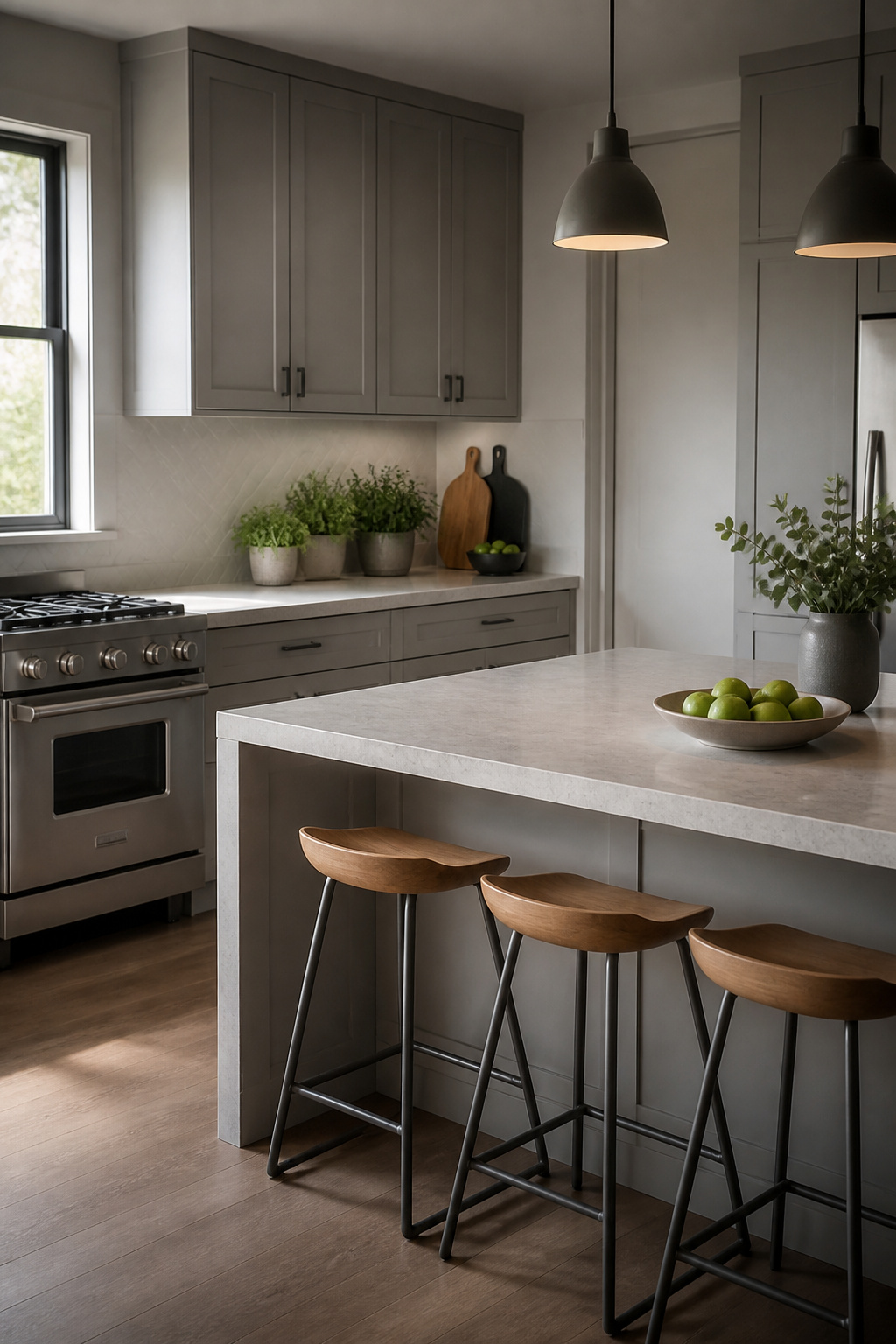 20 Convenient Kitchen Ideas for a Smarter 2026 Remodel 21 Monochromatic kitchen with soft gray cabinets and matching walls.