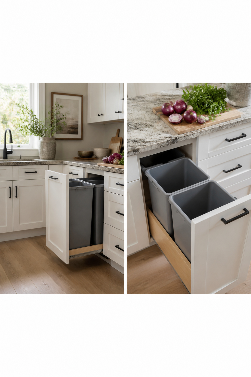 15 Kitchen Cabinet Drawer Ideas for 2026 5 Pull-out trash and recycling drawer located near the sink.