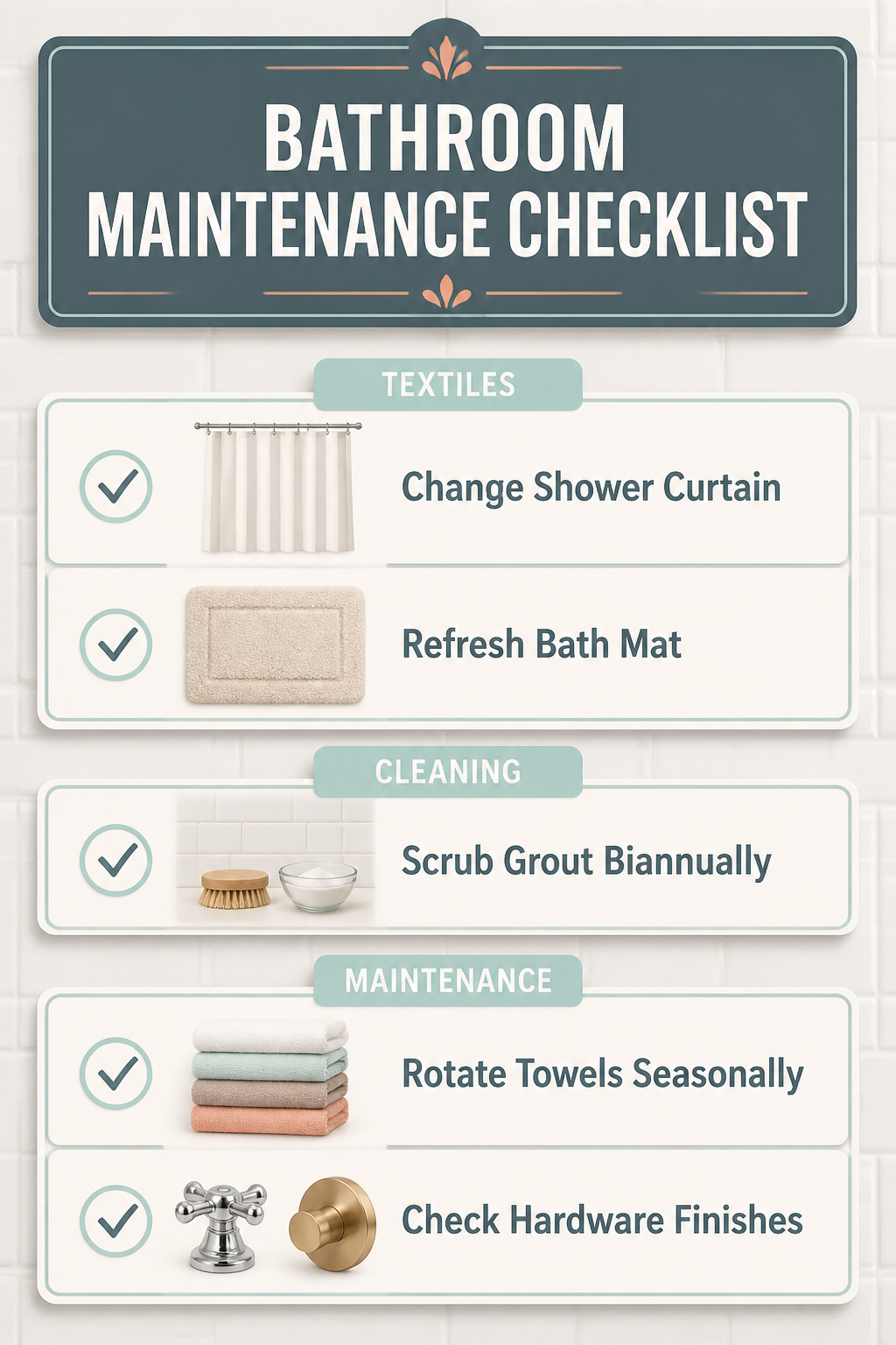 5 Martha Stewart Bathroom Ideas That Balance Clean Style With Personality 10 Checklist for bathroom maintenance to maintain a clean look.